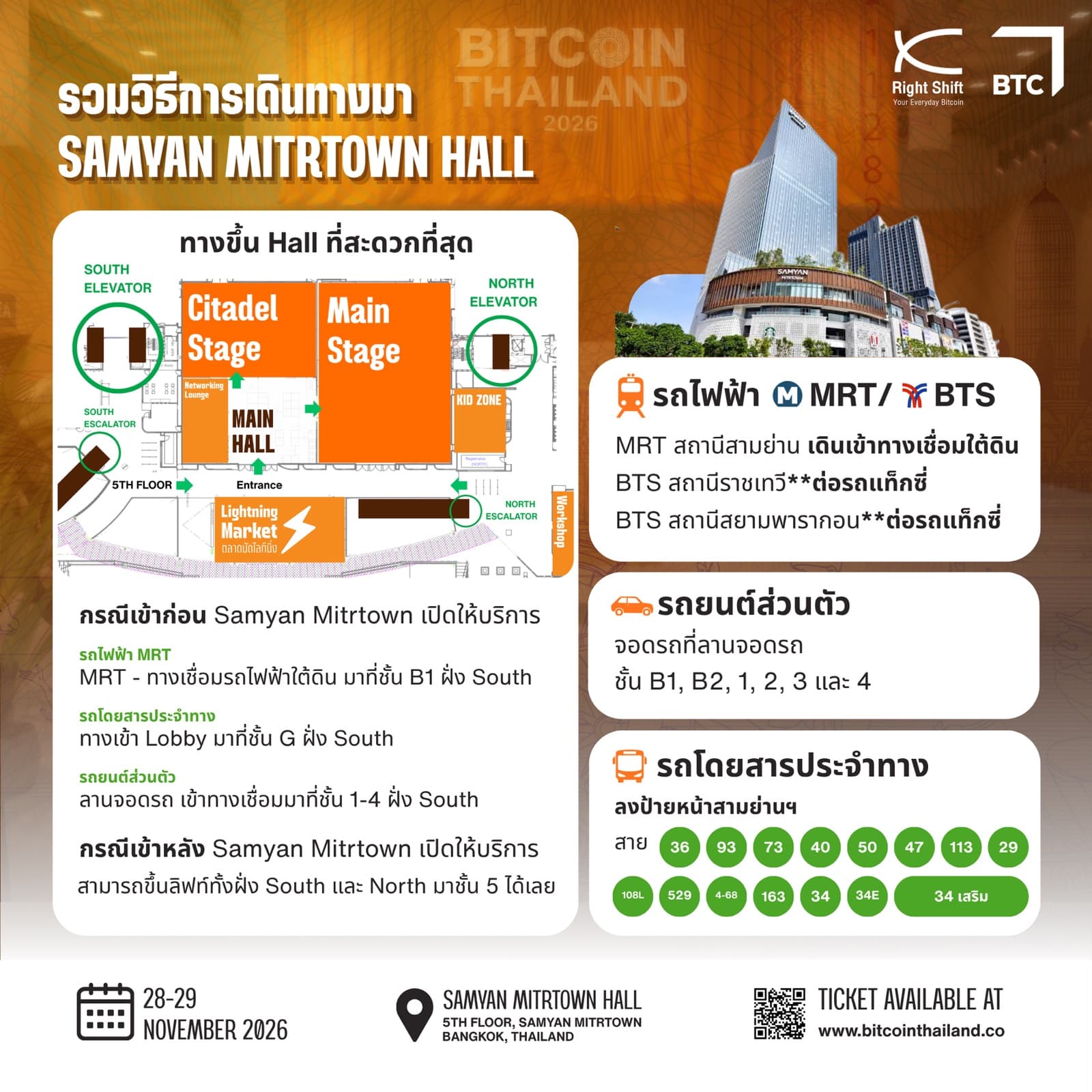 How to get to Samyan Mitrtown Hall, with the 5th-floor floor plan
